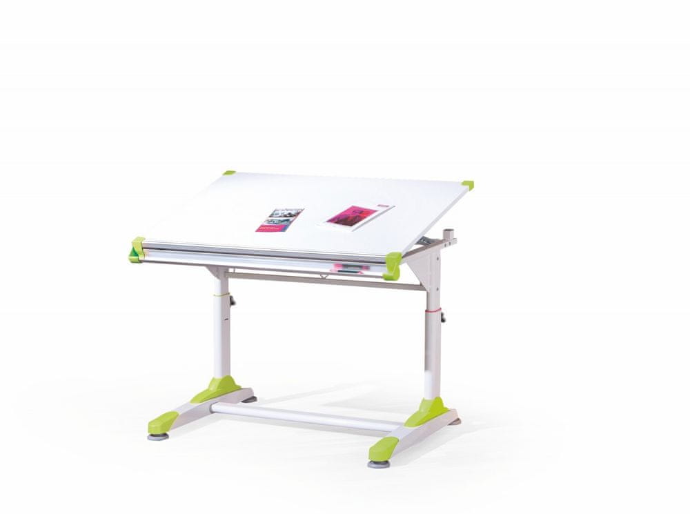 Halmar Detský rastúci písací stôl Collorido bielo-zeleno-ružový